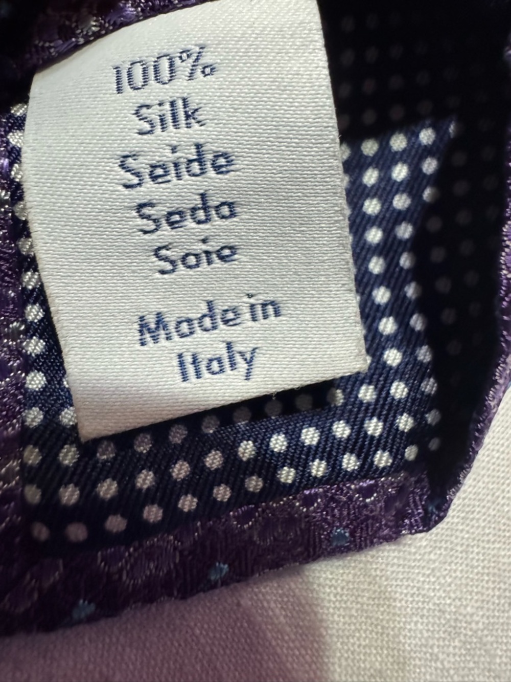 Eton Mid Purple Silk Tie NWT Italian - Picture 4 of 5